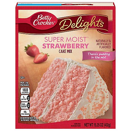 Betty Crocker Delights Cake Mix Super Moist Strawberry - 15.25 Oz - Image 1