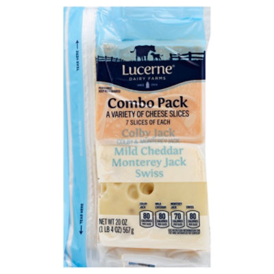 Lucerne Cheese Sliced Combo Cheese - 20 Oz