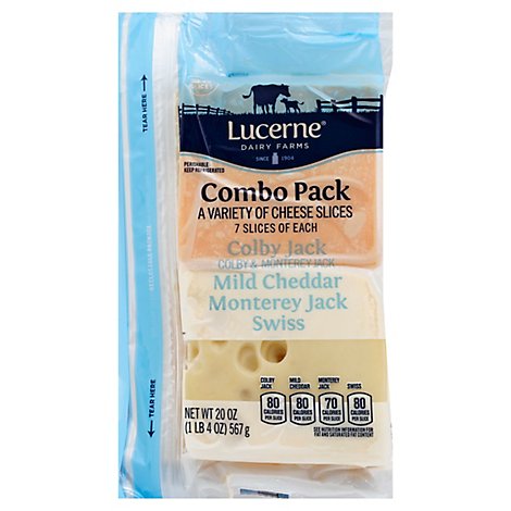 Lucerne Cheese Sliced Combo Cheese - 20 Oz