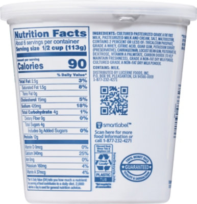 Lucerne Cottage Cheese Small Curd 2% Milkfat Lowfat - 24 Oz - Image 6