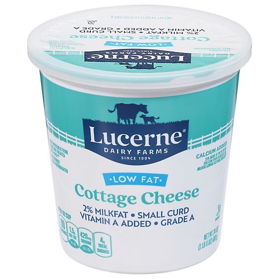 Lucerne Cottage Cheese Small Curd 2% Milkfat Lowfat - 24 Oz