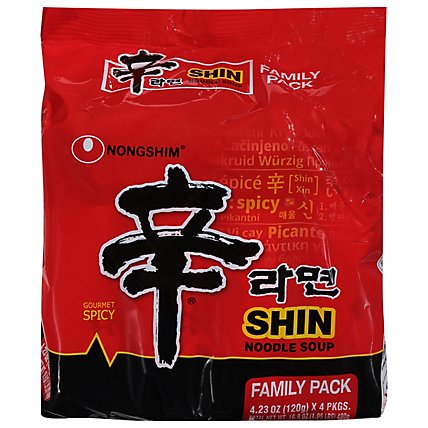 Nongshim Noodle Soup Shin Ramyun Gourmet Spicy Family Pack - 4-4.2 Oz - Image 3