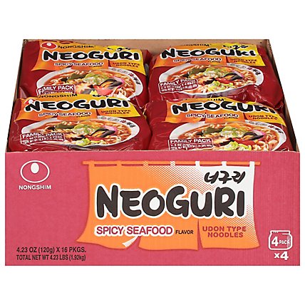 Nongshim Neoguri Spicy Seafood Noodles - 4-4.2 Oz - Image 2