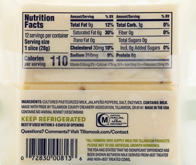 Tillamook Cheese Slices Pepper Jack Farmstyle Thick Cut - 12 Oz - Image 8