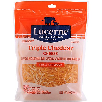 Lucerne Cheese Finely Shredded Triple Cheddar - 8 Oz - Image 2
