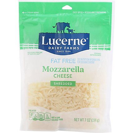 Lucerne Cheese Shredded Mozzarella Fat Free - 7 Oz - Image 2