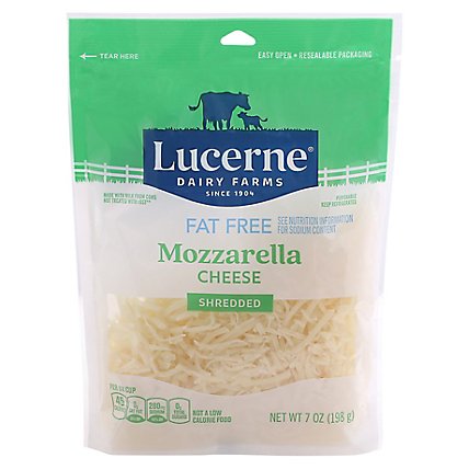 Lucerne Cheese Shredded Mozzarella Fat Free - 7 Oz - Image 1