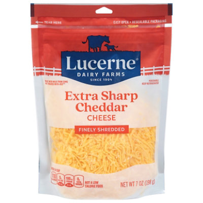 Lucerne Cheese Natural Finely Shredded Extra Sharp Cheddar - 7 Oz - Image 2