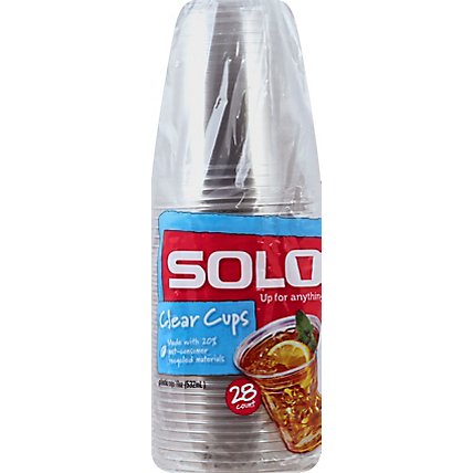 SOLO Cups Plastic Clear 18 Ounce Bag - 28 Count - Image 2