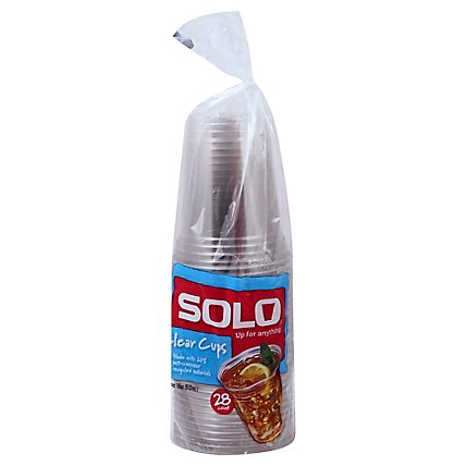 SOLO Cups Plastic Clear 18 Ounce Bag - 28 Count - Image 1