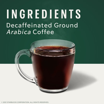 Starbucks Decaf Pike Place Roast 100% Arabica Medium Roast Ground Coffee Bag - 12 Oz - Image 6