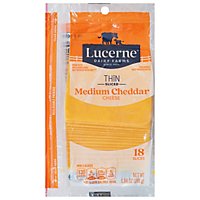 Lucerne Cheese Slices Thin Medium Cheddar - 6.84 Oz - Image 1