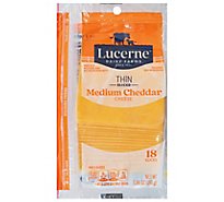 Lucerne Cheese Slices Thin Medium Cheddar - 6.84 Oz