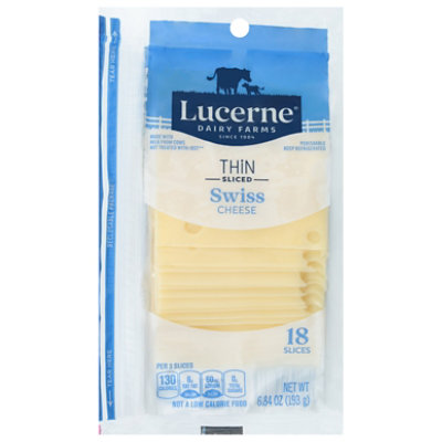 Lucerne Cheese Slices Thin Swiss - 6.84 Oz - Image 2