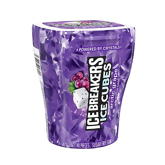 ICE BREAKERS Ice Cubes Arctic Grape Sugar Free Chewing Gum Bottle 40 Count - 3.24 Oz