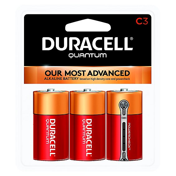 Duracell Quantum Battery Alkaline With Powercheck C - 3 Count