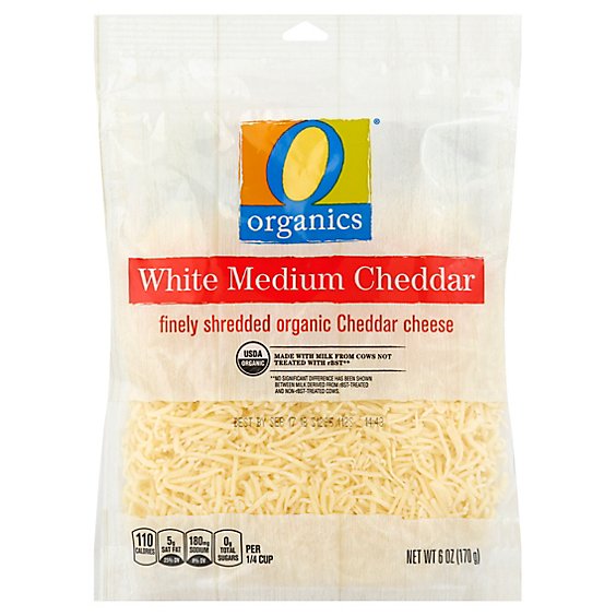 O Organics Organic Cheese Finely Shredded White Cheddar - 6 Oz