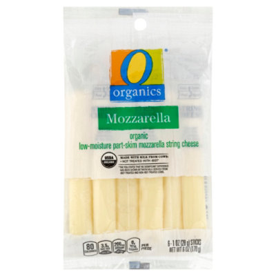 O Organics Organic Cheese String Low-Moisture Mozzarella Part-Skim 6 Count - 6 Oz
