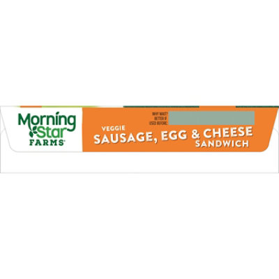 MorningStar Farms Sandwich Plant Based Protein Meatless Sausage Egg and Cheese 4 Count - 14.8 Oz - Image 7