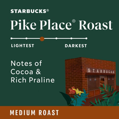 Starbucks Pike Place Roast 100% Arabica Medium Roast Whole Bean Coffee Bag - 12 Oz - Image 2