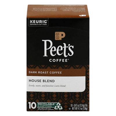 Peet's Coffee House Blend Dark Roast K Cup Pods - 10 Count - Image 3