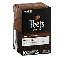Peets Coffee Coffee Arabica K-Cup Packs Deep Roast French Roast - 10-0.43 Oz