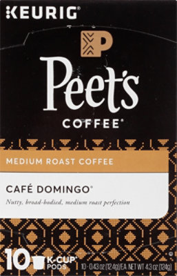 Peets Coffee Coffee Arabica K-Cup Packs Medium Roast Cafe Domingo - 10-0.43 Oz - Image 2