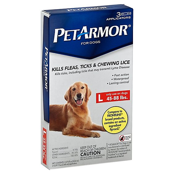 Petarmor Fleas Ticks & Lice Treatment For Dogs L 45-88lb - Each