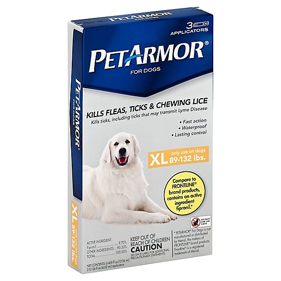 Petarmor Fleas Ticks & Lice Treatment For Dogs Xl 89-132lb - Each