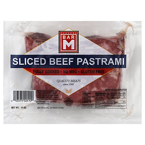 Bar-M Beef Pastrami Sliced - 10 Oz