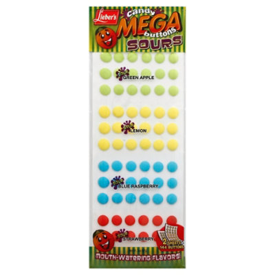 Liebers Buttons Sour Mega Candy - 2 Oz - Image 1