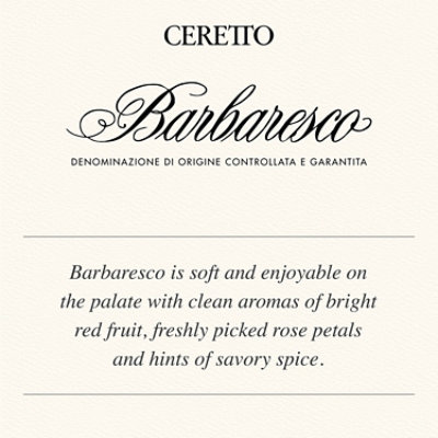 Ceretto Barbaresco DOCG Red Wine Bottle - 750 Ml - Image 2