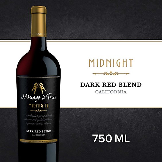 Menage A Trois Midnight Dark Red Blend Wine Bottle - 750 Ml