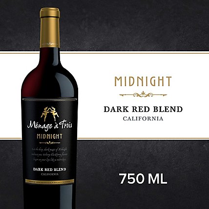 Menage A Trois Midnight Dark Red Blend Wine Bottle - 750 Ml - Image 1