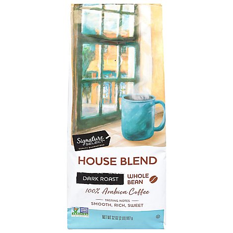Signature SELECT Coffee Whole Bean Arabica Medium Roast House Blend - 32 Oz