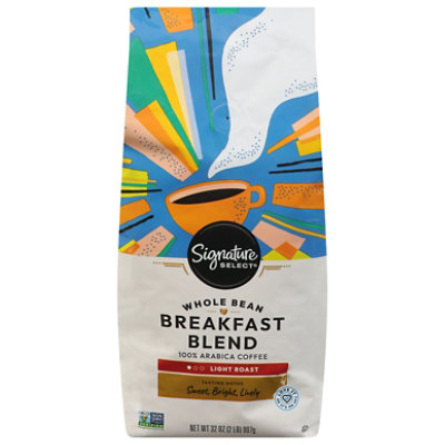 Signature SELECT Coffee Whole Bean Breakfast Blend Light Roast - 32 Oz - Image 1