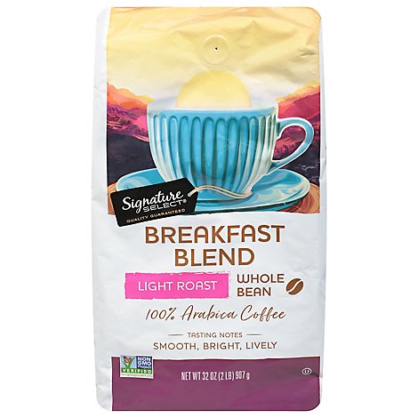 Signature SELECT Coffee Whole Bean Breakfast Blend Light Roast - 32 Oz