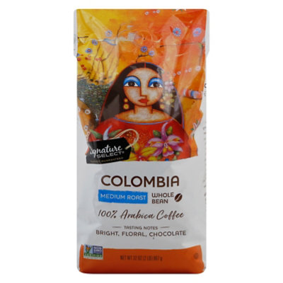 Signature SELECT Coffee Whole Bean Arabica Medium Roast Colombia - 32 Oz - Image 1