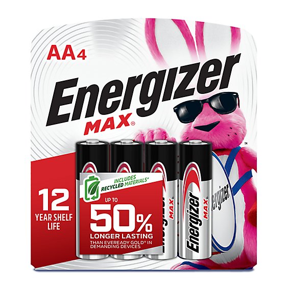 Energizer MAX AA Alkaline Batteries - 4 Count