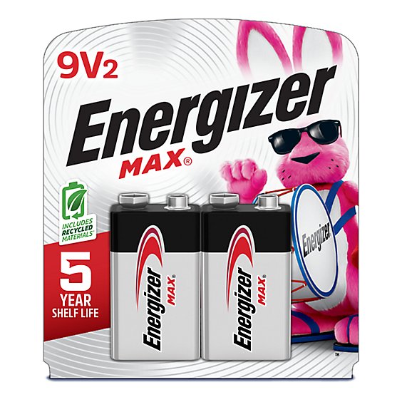 Energizer MAX 9 Volt Alkaline Batteries  - 2 Count