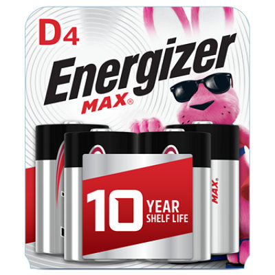 Energizer MAX D Cell Alkaline Batteries - 4 Count - Image 1