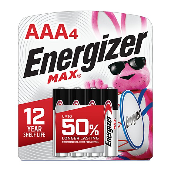 Energizer MAX AAA Alkaline Batteries - 4 Count