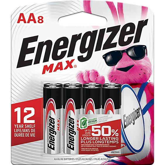 Energizer MAX AA Alkaline Batteries - 8 Count