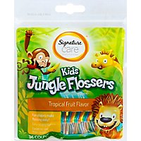Signature Care Kids Jungle Flossers Tropical Fruit Flavor - 36 Count - Image 2