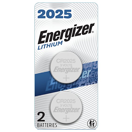 Energizer 2025 3V Lithium Coin Batteries - 2 Count