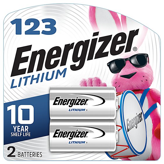 Energizer 123 Lithium 3 Volt Photo Batteries - 2 Count