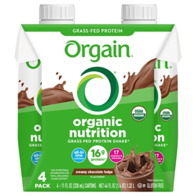 Orgain Protein Shake Organic Creamy Chocolate Fudge - 4-11 Fl. Oz. - Image 3