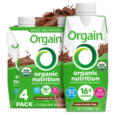 Orgain Protein Shake Organic Creamy Chocolate Fudge - 4-11 Fl. Oz. - Image 1