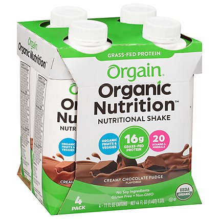 Orgain Protein Shake Organic Creamy Chocolate Fudge - 4-11 Fl. Oz. - Image 1