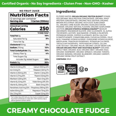 Orgain Protein Shake Organic Creamy Chocolate Fudge - 4-11 Fl. Oz. - Image 3